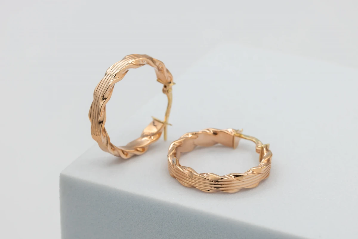 9ct Rose Gold Hoop Earrings 1.7g