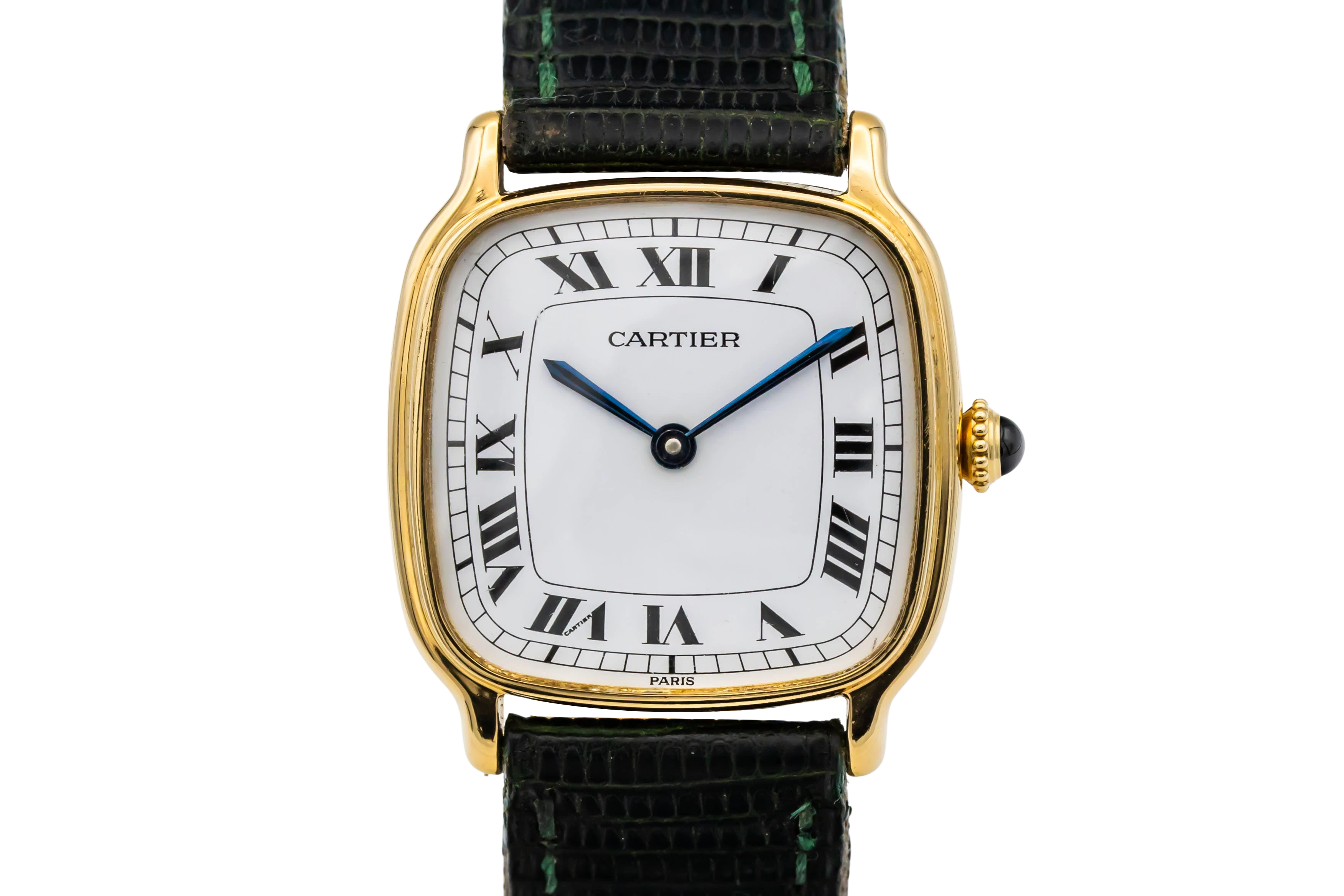 Cartier Chambord 27mm 18ct Yellow Gold Black Leather 10715 Circa 1970s