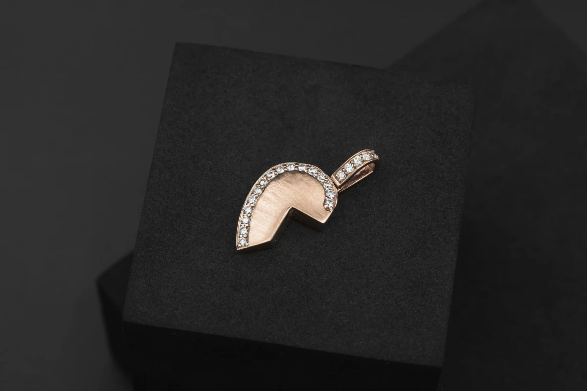 9ct Rose Gold Left Side Heart Diamond Pendant 0.32ct