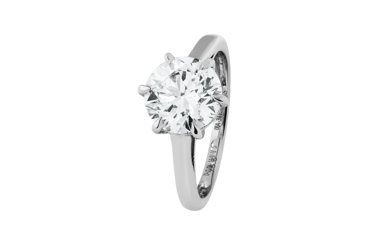 18ct White Gold Lab Diamond Solitaire Engagement Ring 2.18ct GIA Certified