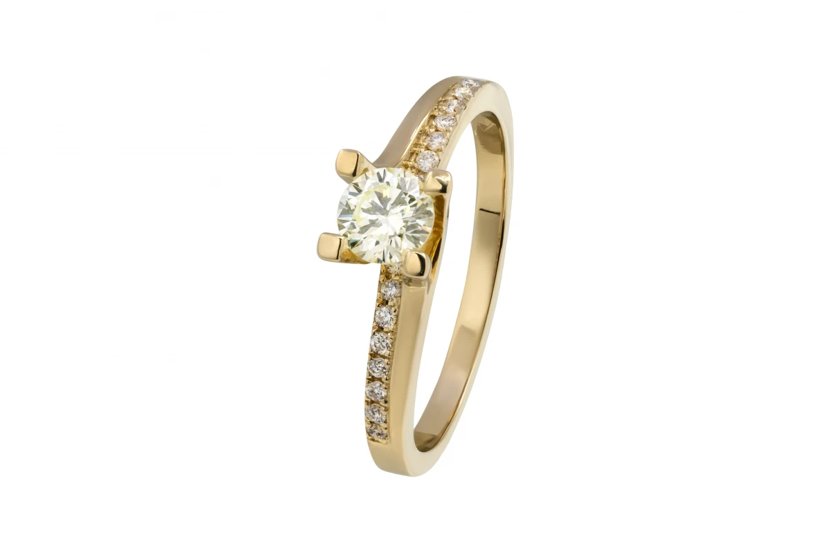 18ct Yellow Gold Diamond Engagement Ring 0.51ct
