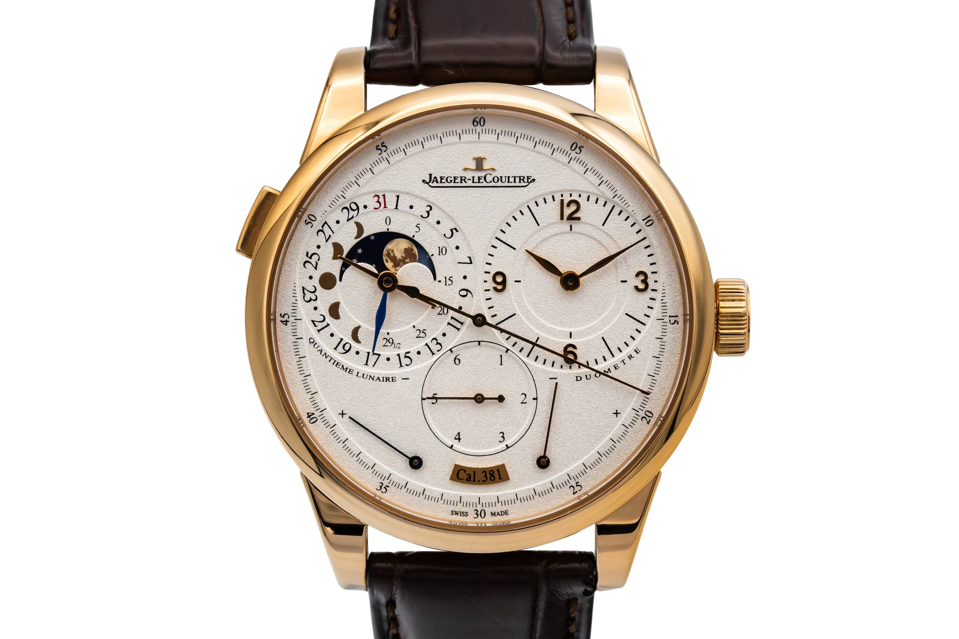 Jaeger-LeCoultre Duomètro 40.5mm 18ct Rose Gold Brown Leather Q6042421 2015