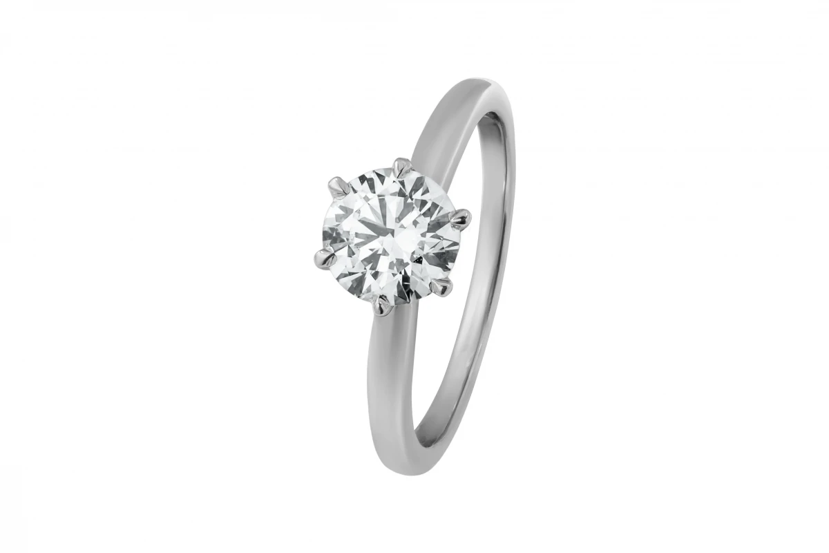 18ct White Gold Lab Diamond Brilliant Round Engagement Ring 1.00ct GIA Certified