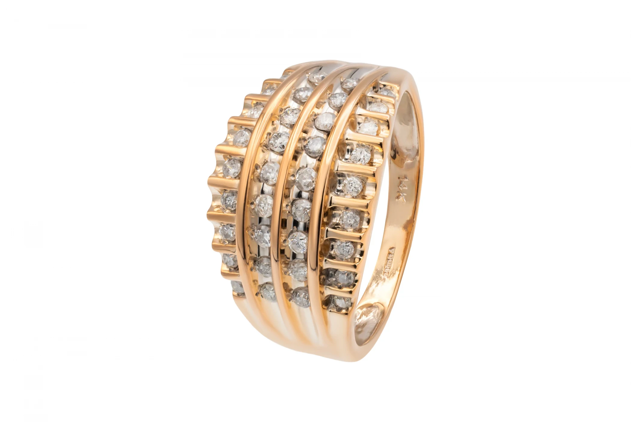 14ct Rose Gold Diamond Ring 0.36ct 4.9g