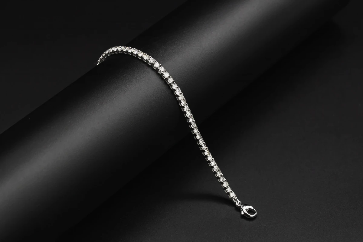 18ct White Gold Diamond Tennis Bracelet 4.98ct 9.3g