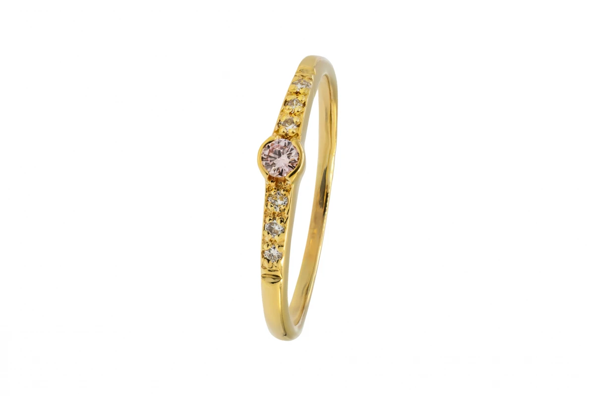 18ct Yellow Gold Pink Diamond Ring 0.8ct