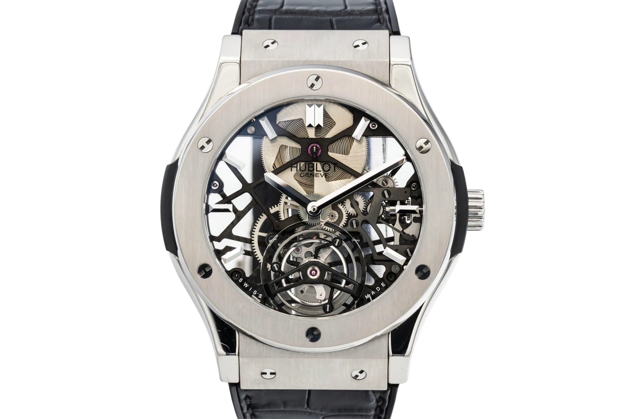 Hublot Classic Fusion Tourbillon 45mm Black Leather 505.NX.0170.LR Circa 2015