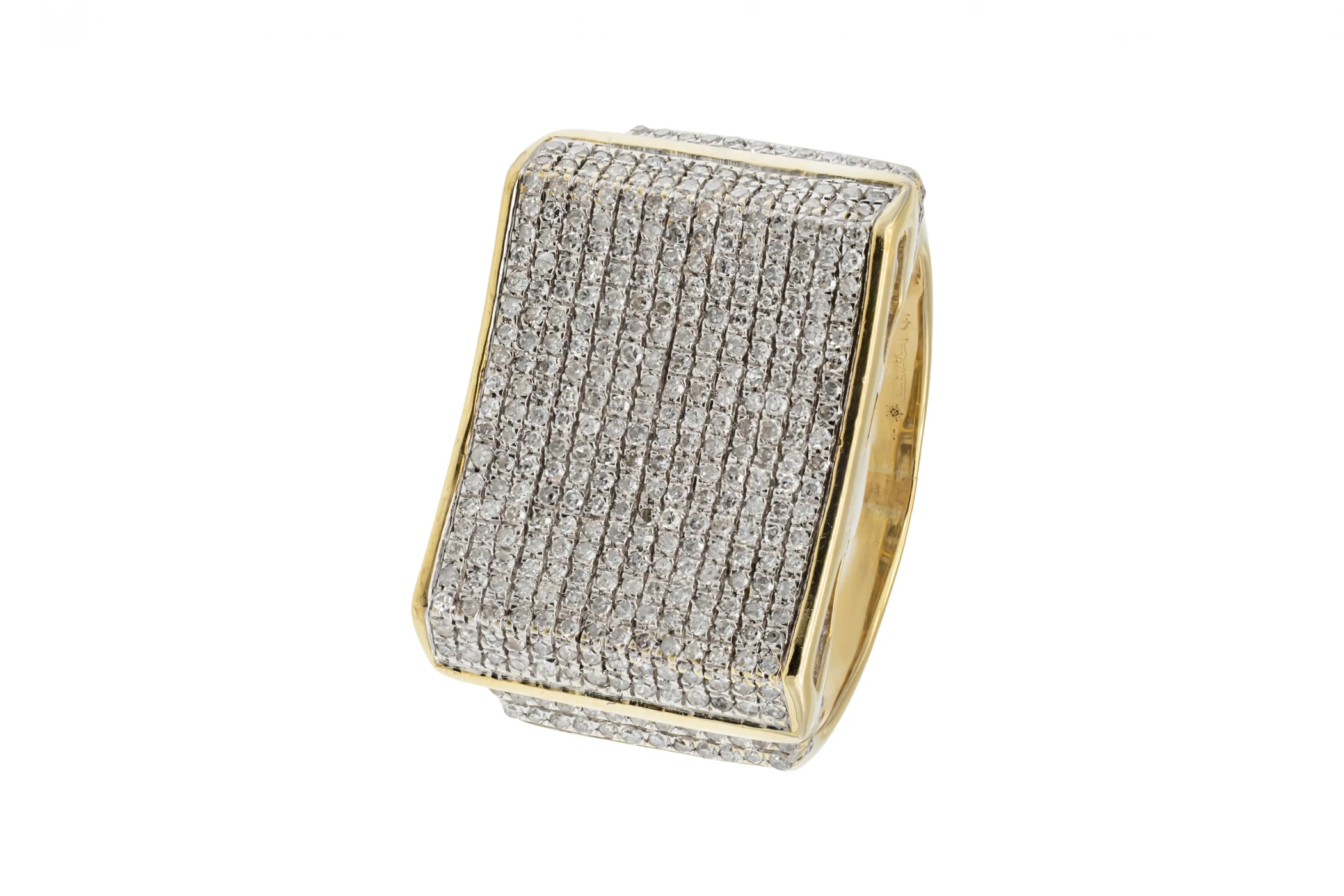 9ct Yellow Gold Micro-Pave Diamond Ring 1.10ct 7.9g
