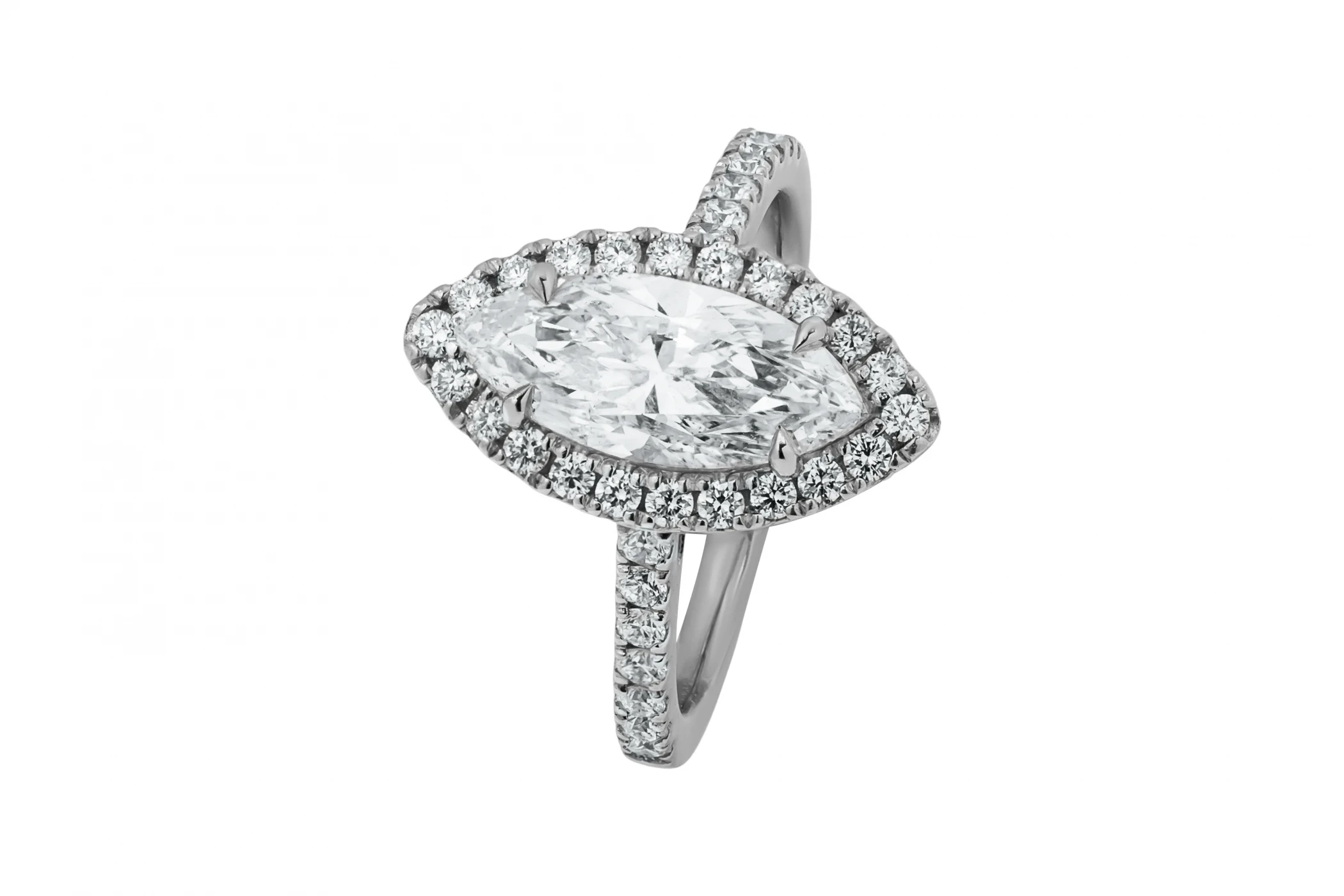 Platinum Marquise Diamond Engagement Ring 2.17ct GIA Certified 6.2g