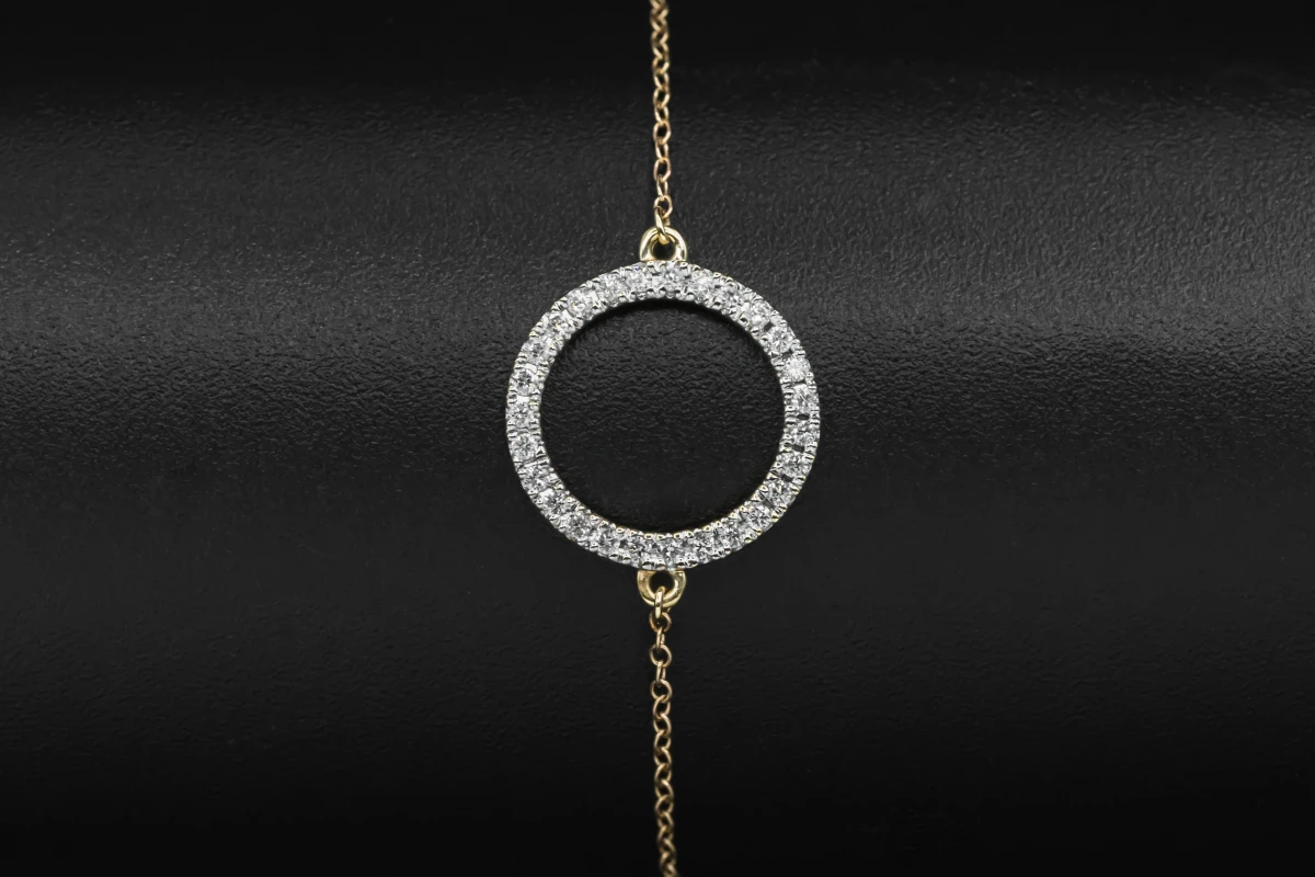 9ct Yellow Gold Diamond Anklet 0.15ct