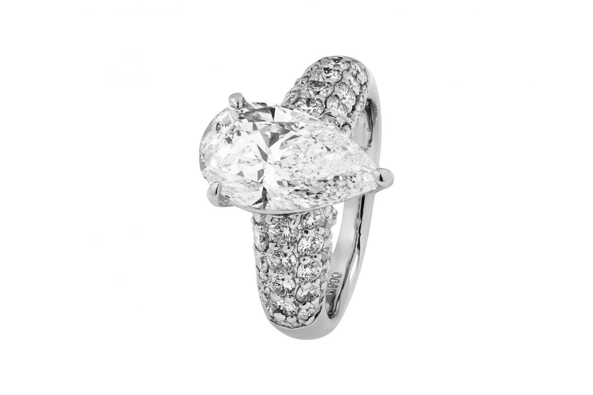 18ct White Gold Diamond Engagement Ring 3.07ct GIA Certified