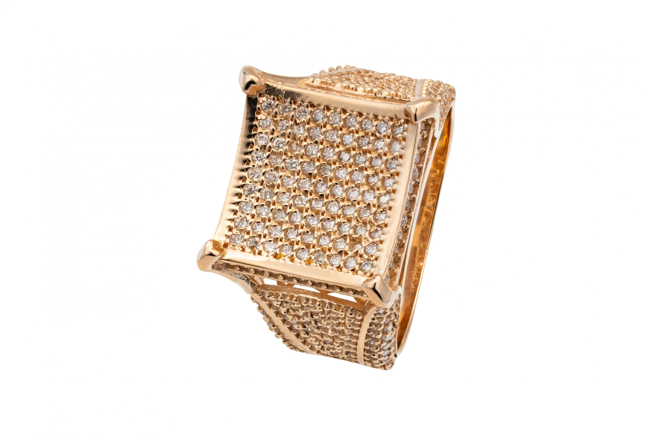 14ct Rose Gold Diamond Pave Set Ring 1.94ct 10.4g