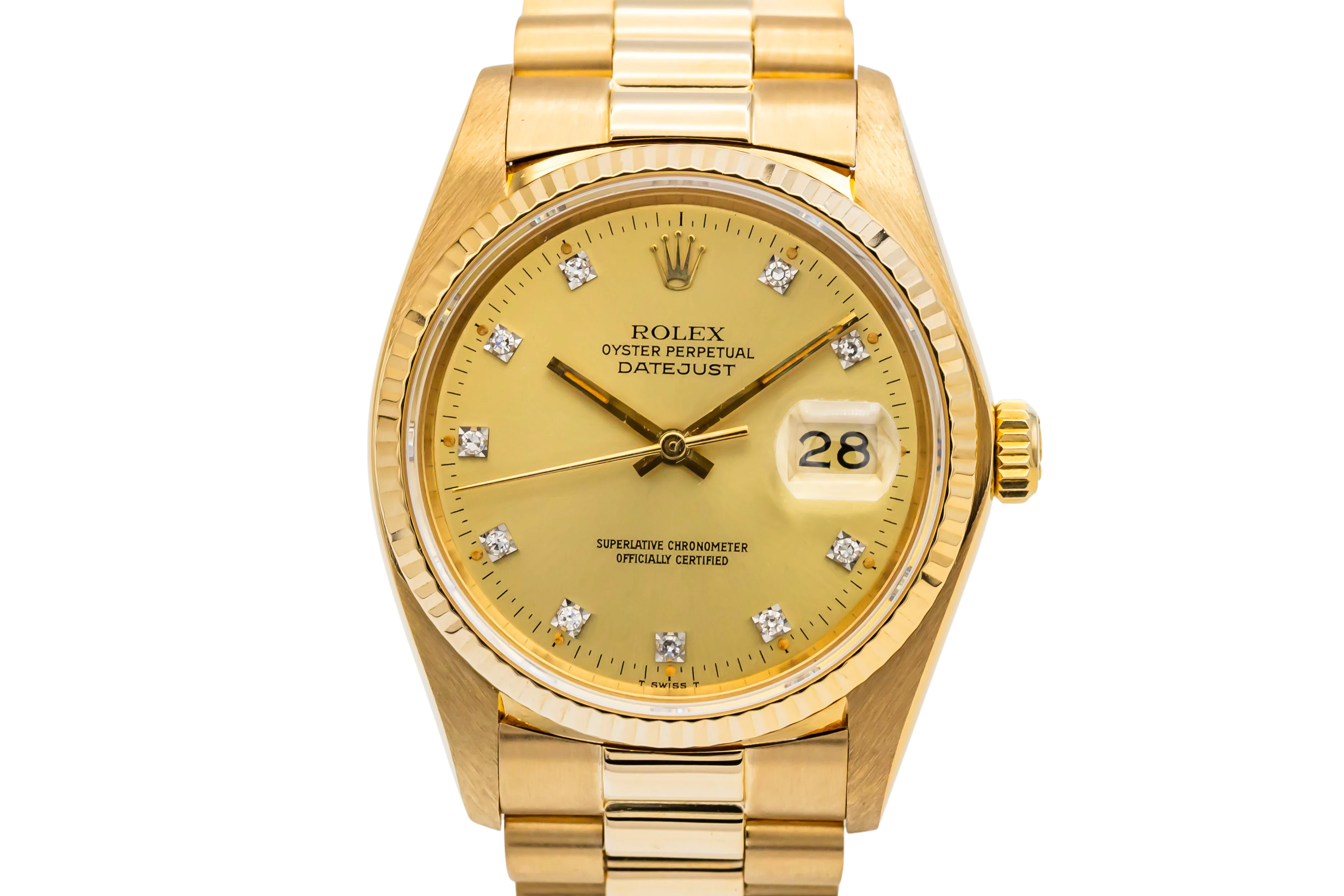 Rolex DateJust 36mm 18ct Yellow Gold Presidential 16018 1979