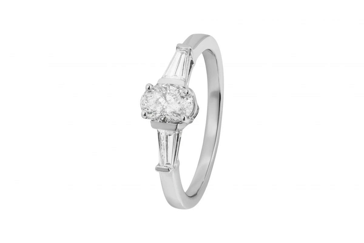 18ct White Gold Diamond Engagement Ring 0.91ct