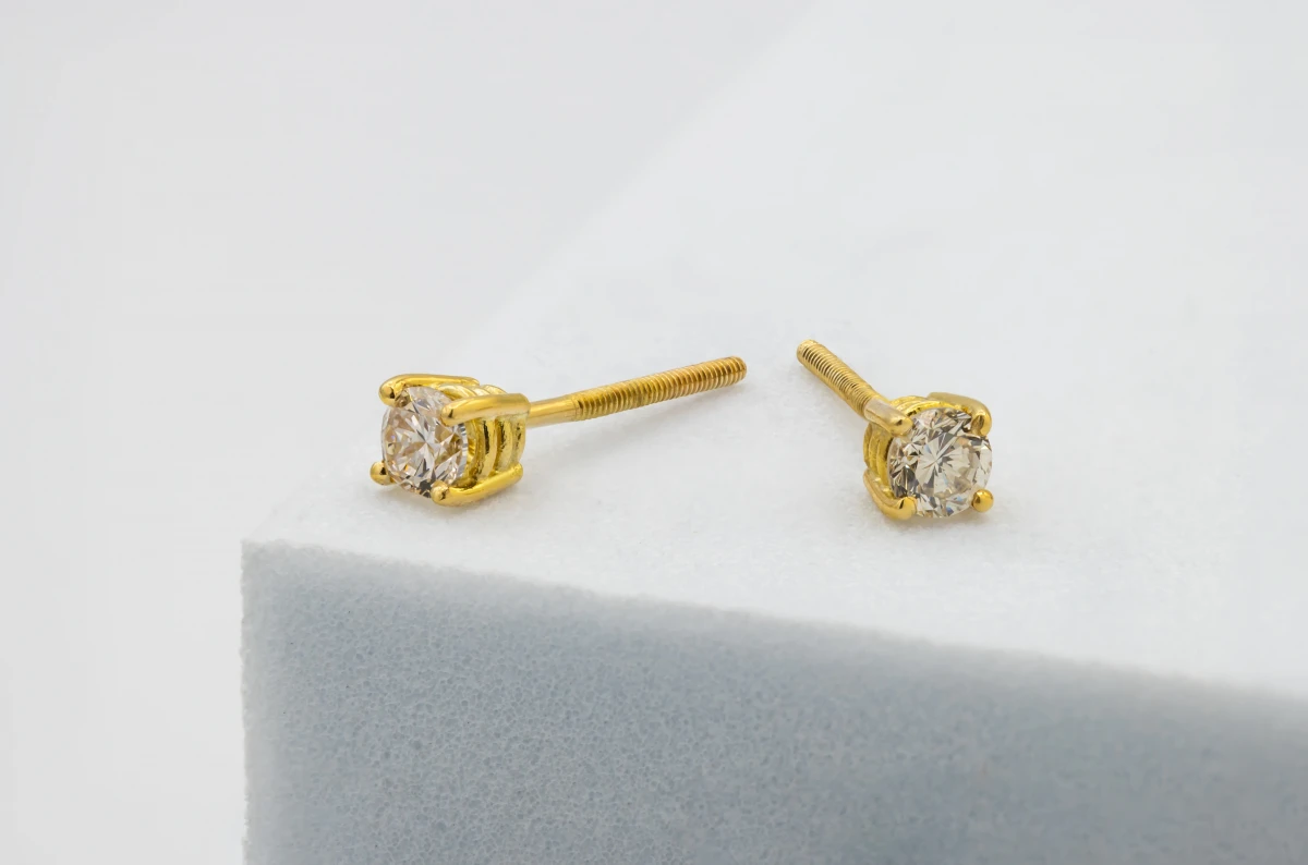 14ct Yellow Gold Diamond Stud Earrings  0.40ct
