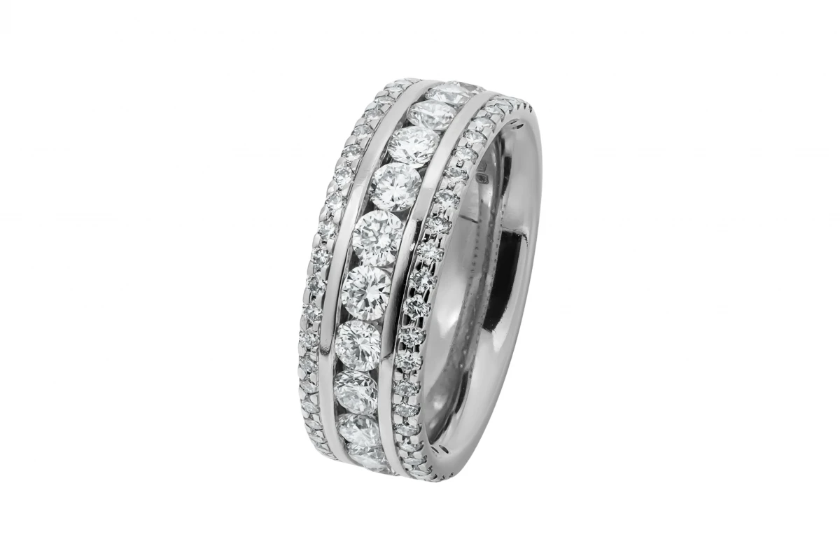 Platinum Diamond Half Eternity Ring 1.16ct