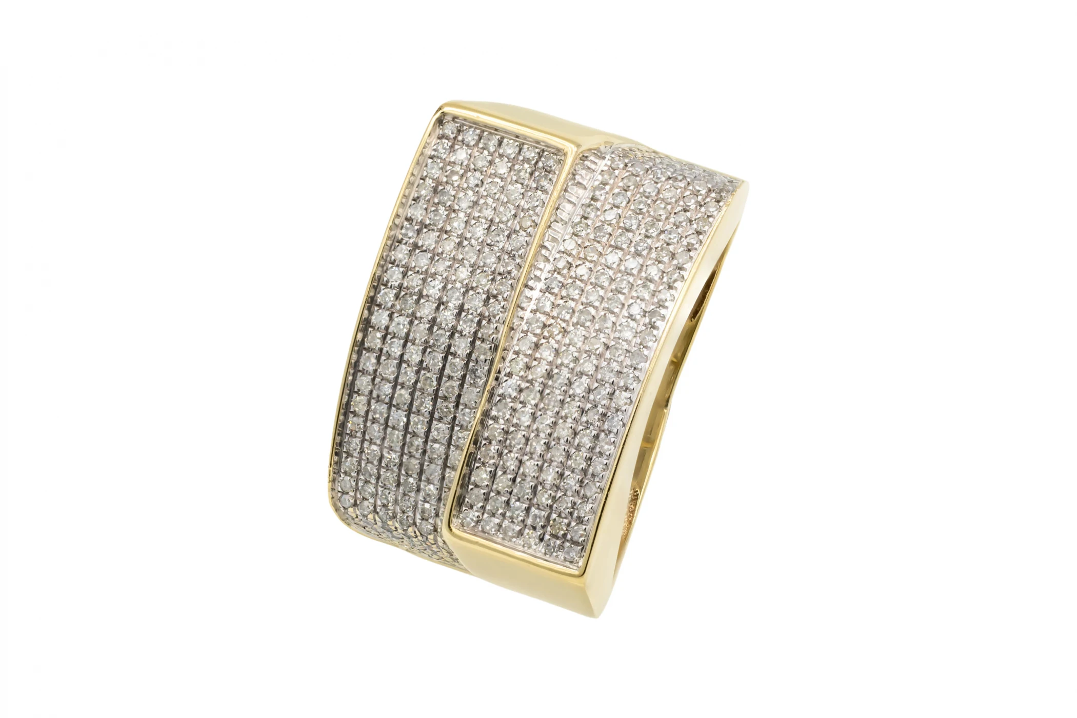 9ct Yellow Gold Diamond 2 Row Micro-Pave 0.70ct