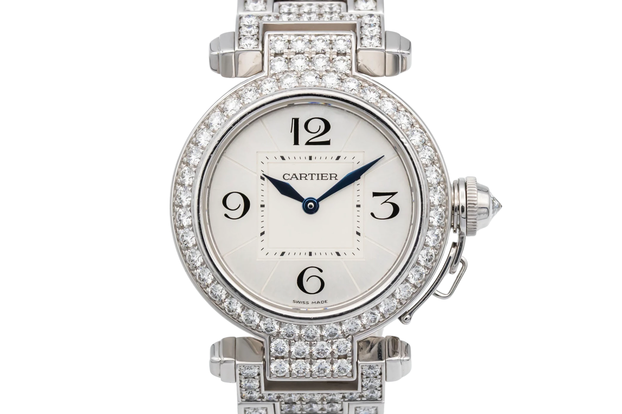 Cartier Pasha 32mm 18ct White Gold 2813 Circa 2000s