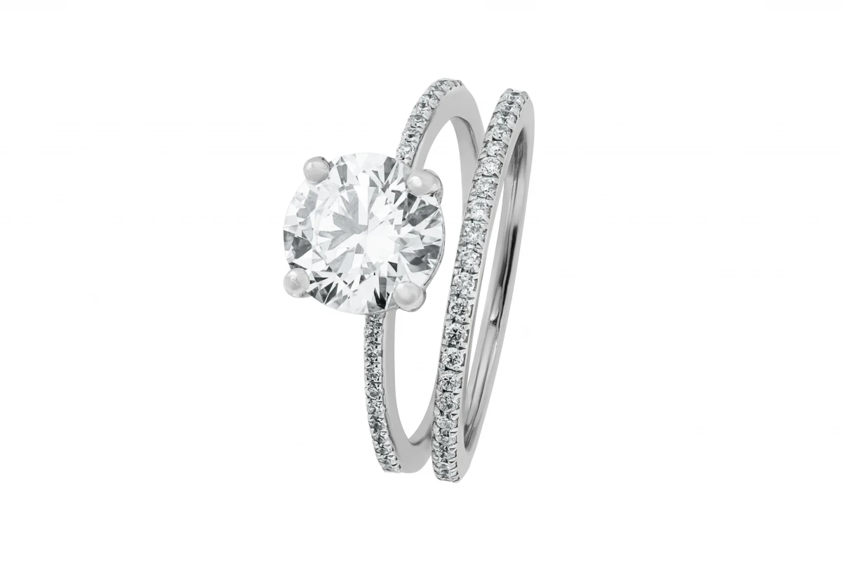 18ct White Gold Diamond Solitaire Engagement Ring Set 1.90ct Lab diamond  GIA Certified
