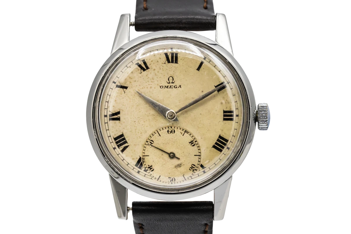 OMEGA Vintage 33mm Stainless Steel Black Leather 2495-14