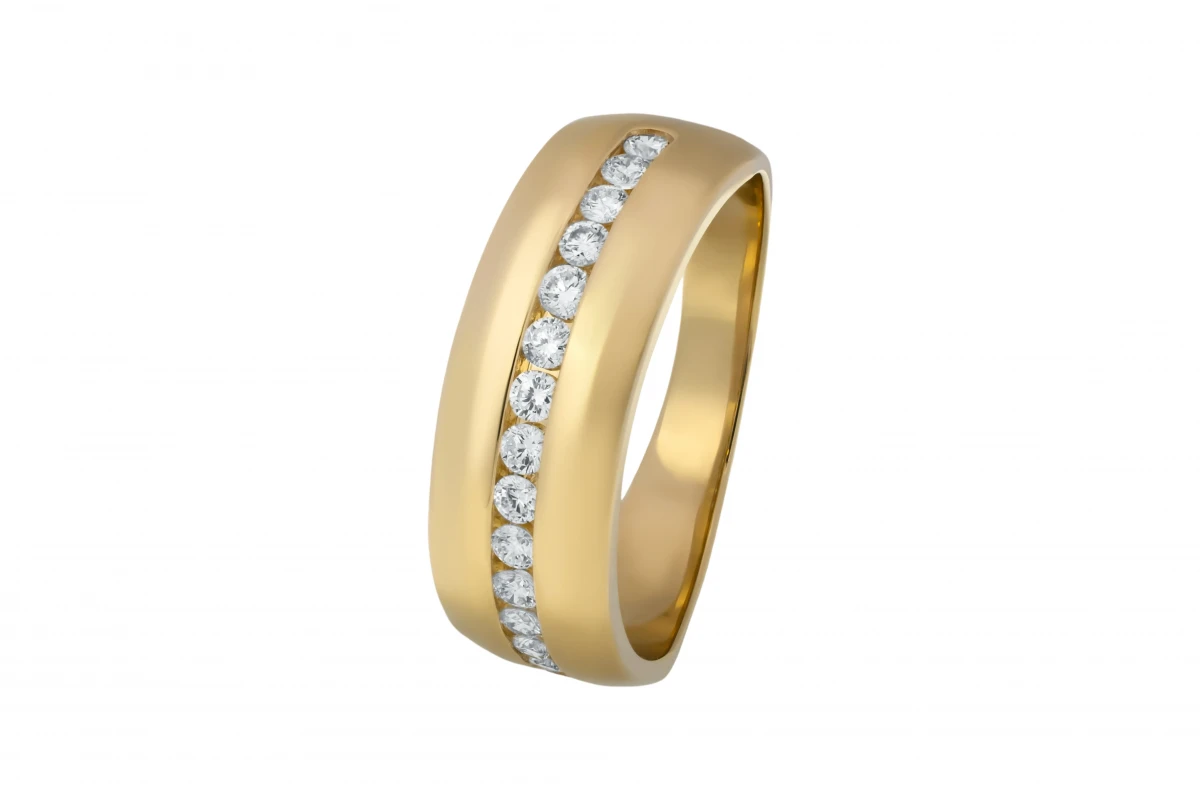 14ct Yellow Gold Diamond Wedding Band 0.74ct