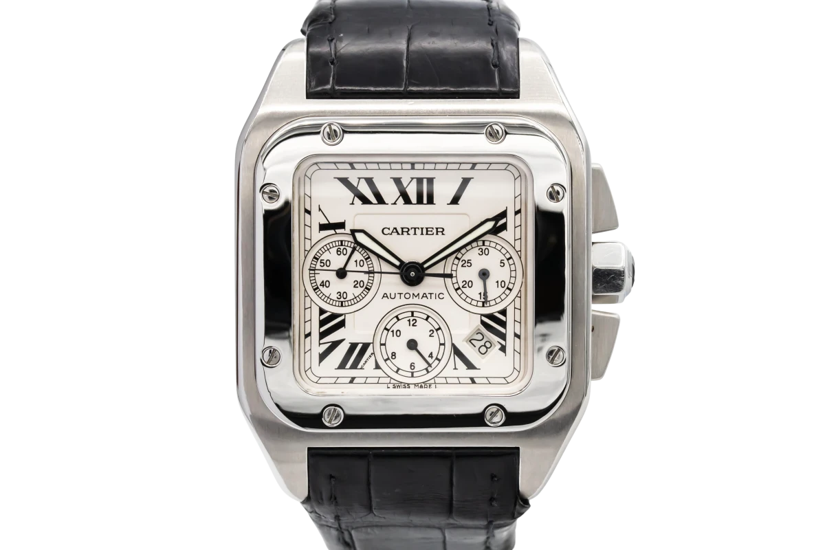Cartier Santos XL Chronograph 42mm Black Leather W20090X8/2740 Circa 2010