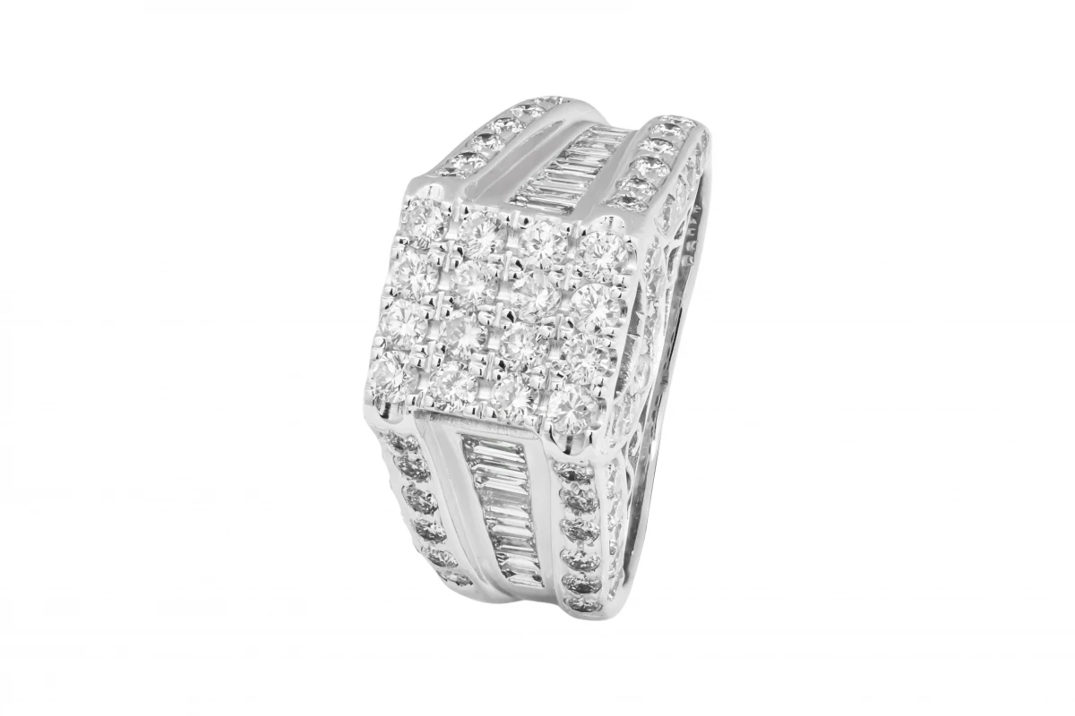 18ct White Gold Diamond Mens Ring 1.16ct